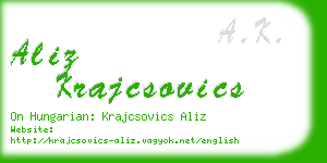 aliz krajcsovics business card